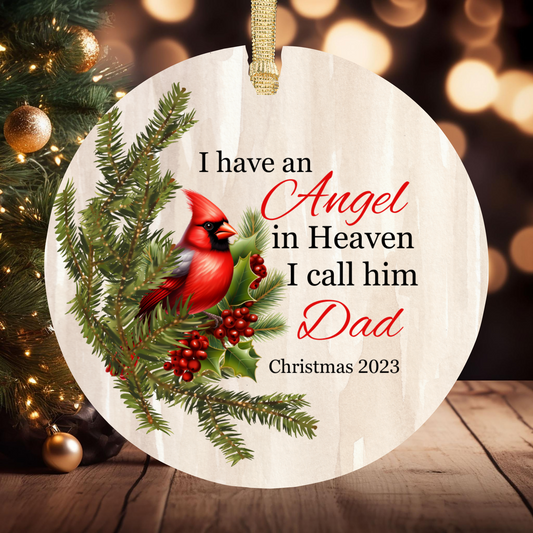 Personalized Memorial Cardinal Ornament | I Have an Angel in Heaven | Memorial Christmas Ornament | In Memory Ornament | Christmas Tree Decorations