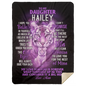 Personalize Name Blanket | To My Daughter Purple Tiger | From Mom