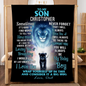 Personalize Name Blanket | To My Son Blue Lion Blanket | From Dad