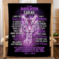 Personalize Name Blanket | To My Daughter Purple Tiger | From Mom