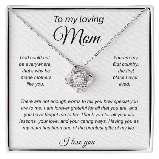 To My Loving Mom | Love Knot Necklace | Gift For Mom