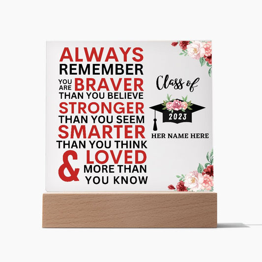 Class of 2023 Square Acrylic Plaque | Graduate Gift For Her