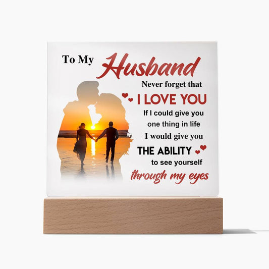 To My Husband Gift | Heartfelt Message Acrylic Plaque Night Light Gift | Gift for Husband