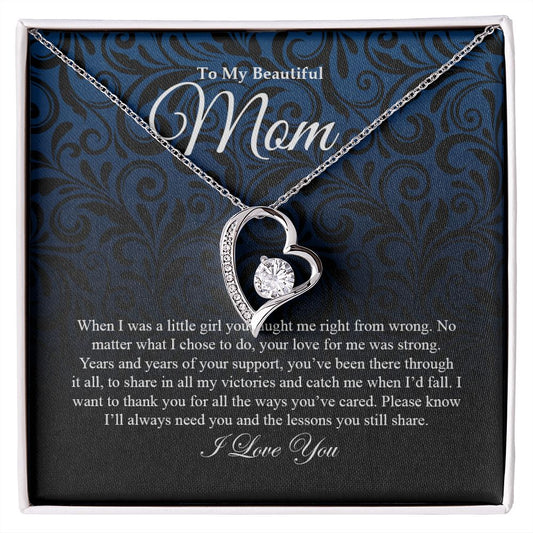 To My Beautiful Mom | Forever Love Necklace | Gift For Mom