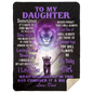 To My Daughter Purple Crown Lion Blanket | From Dad