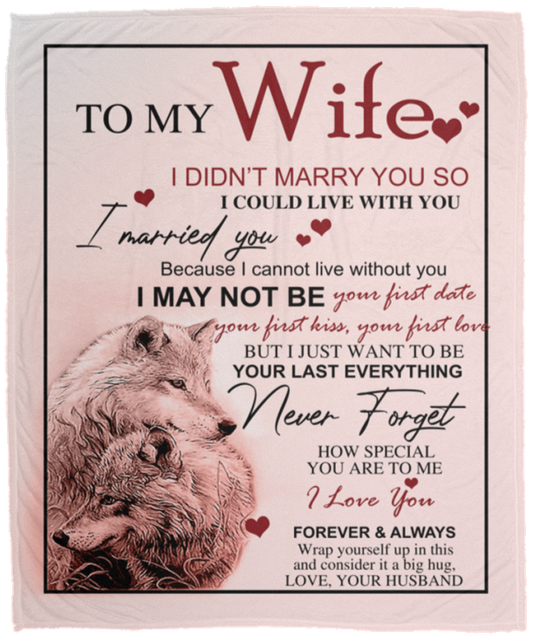 To My Wife Wolf Blanket | From Husband