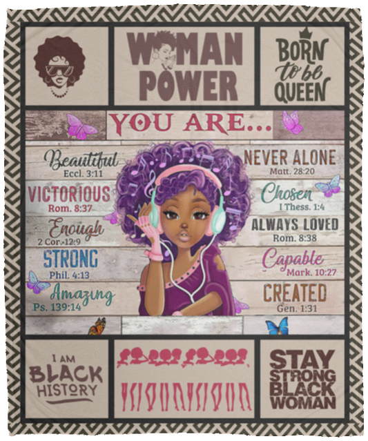 Strong Black Woman Blanket | Gift for Daughter-Granddaughter-Mom-Sister