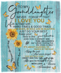 To My Granddaughter Sunflower Butterfly Blanket | From Grandpa