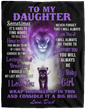To My Daughter Purple Crown Lion Blanket | From Dad