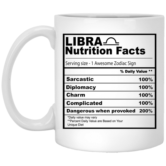 Libra Nutrition Facts 11 oz. White Mug☕