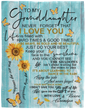 To My Granddaughter Sunflower Butterfly Blanket | From Grandpa