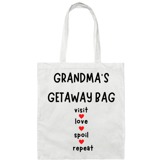 Grandma's Getaway Bag Canvas Tote | Gift for Grandma