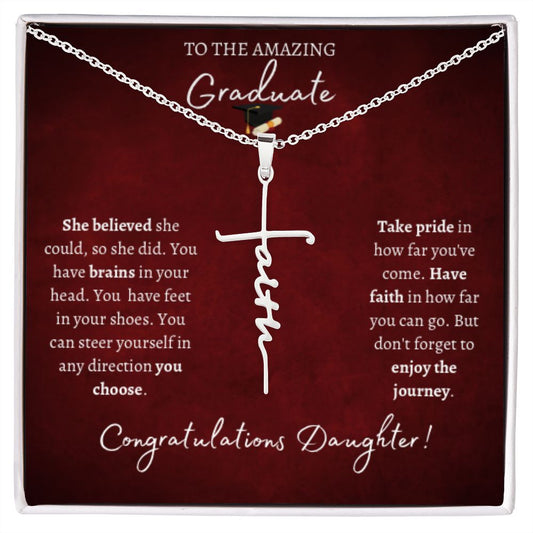 To The Amazing Graduate | Faith Cross Necklace | Gift For Her