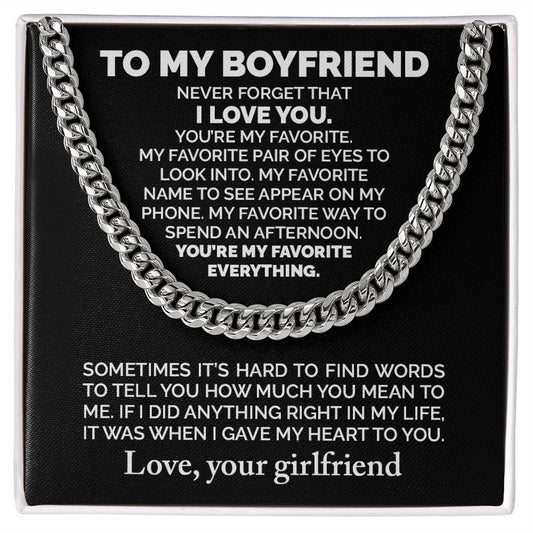 To My Boyfriend | Cuban Link Chain | Gift For Boyfriend