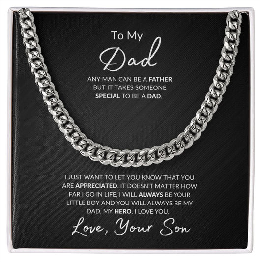 To My Dad | Cuban Link Chain | Gift For Dad