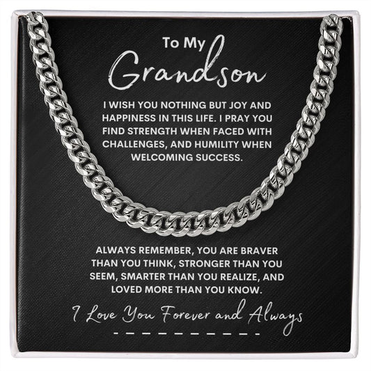 To My Grandson | Cuban Link Chain | Gift For Grandson
