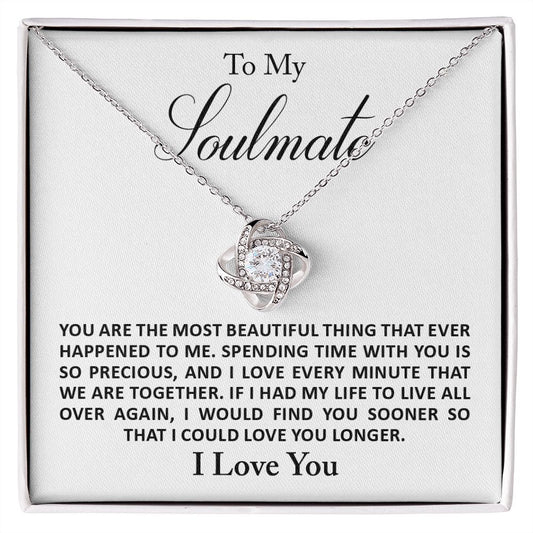 To My Soulmate | Love Knot Necklace | Gift For Soulmate/Her
