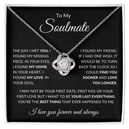 To My Soulmate | Love Knot Necklace | Gift For Soulmate/Her