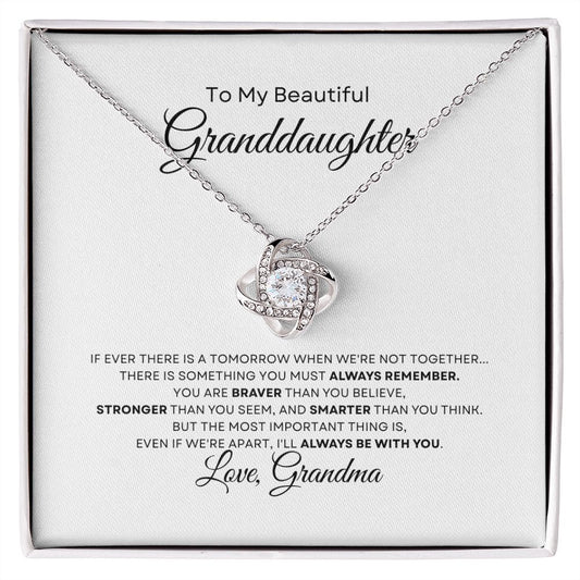 To My Beautiful Granddaugther | Love Knot Necklace | Gift For Granddaughter From Grandma