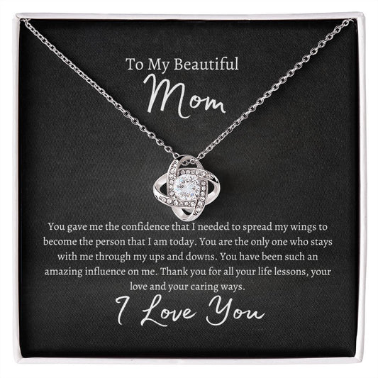 To My Beautiful Mom | Love Knot Necklace | Gift For Mom