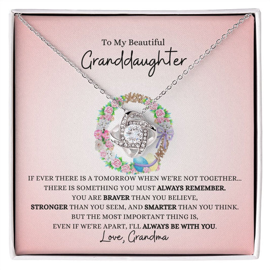To My Beautiful Granddaughter | Love Knot Necklace| Gift For Granddaughter From Grandma