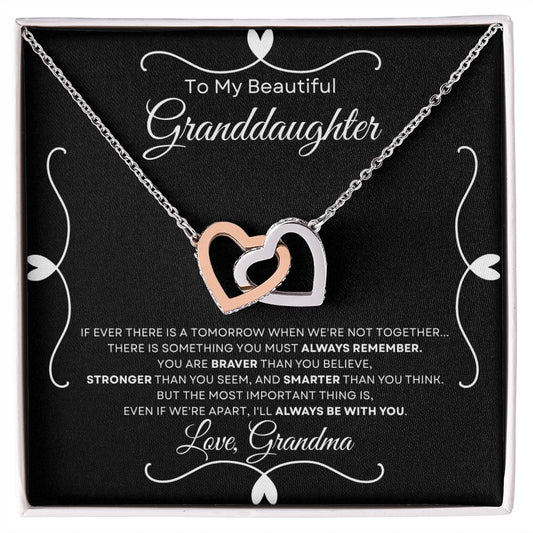 To My Beautiful Granddaughter | Interlocking Hearts | Gift For Granddaughter From Grandma