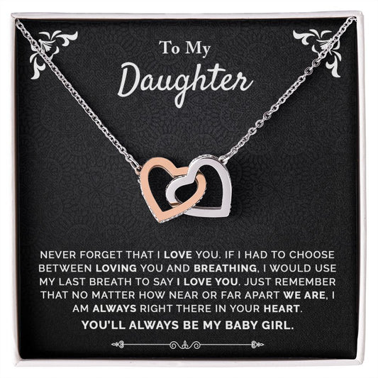 To My Daughter | Interlocking Hearts Necklace | Gift For Daughter