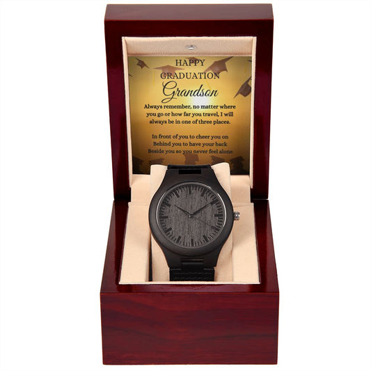 Happy Graduation Grandson | Wooden Watch | Gift For Grandson