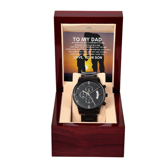 To My Dad | Black Chronograph Watch | Gift for Father