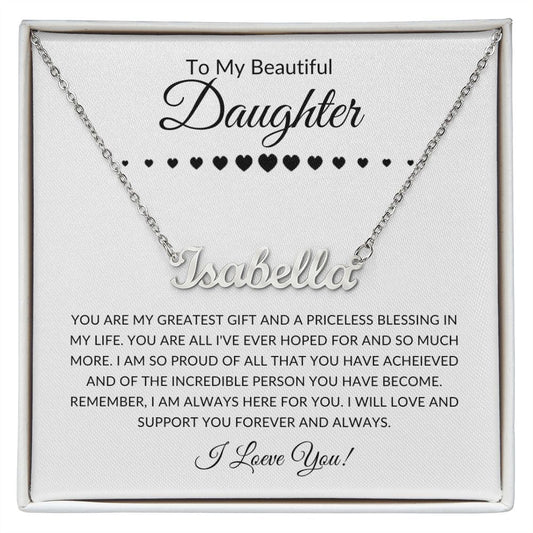To My Beautiful Daughter | Custom Name Necklace | Gift For Daughter