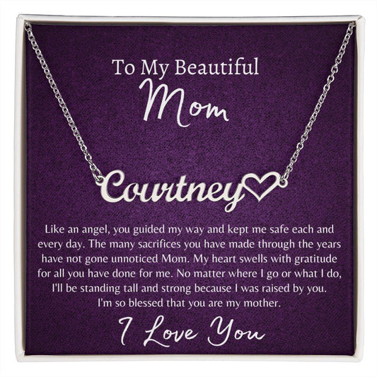 To My Mom | Heart Name Necklace | Gift For Mom