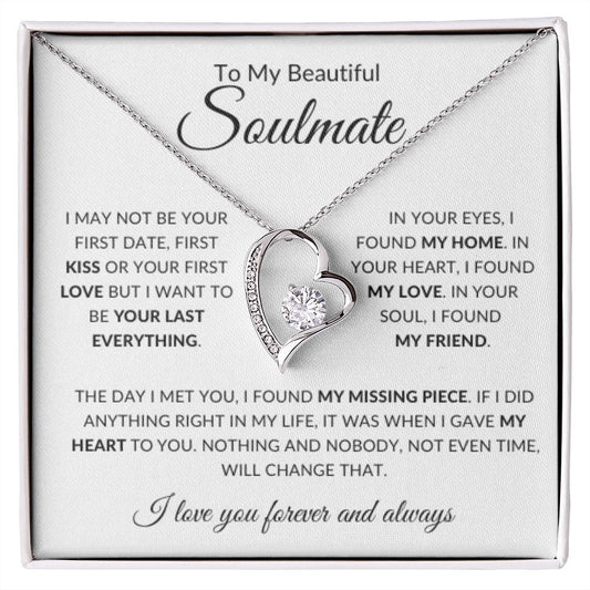 To My Beautiful Soulmate | Forever Love Necklace | Gift For Soulmate/Her