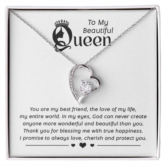 To My Queen | Forever Love Necklace | Gift For Girlfriend | Gift For Soulmate/Her | Gift For Wife