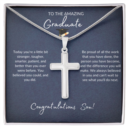 To The Amazing Graduate | Cross Necklace | Gift For Him