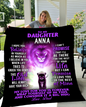 Personalize Name Blanket | To My Daughter Purple Lion | From Dad