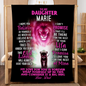 Personalize Name Blanket | To My Daughter Pink Lion | From Dad