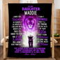 Personalize Name Blanket | To My Daughter Purple Lion | From Dad
