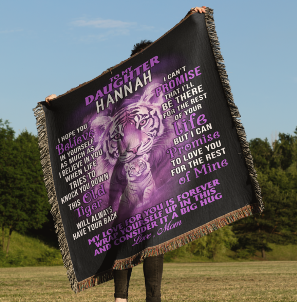 Lion Woven Tapestry Blanket | Personalized Name Blanket Gift