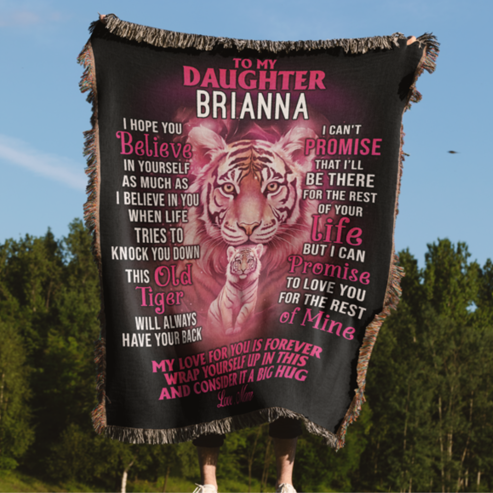 Lion Woven Tapestry Blanket | Personalized Name Blanket Gift