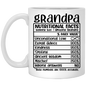 Grandpa Nutritional Facts 11 oz. White Mug☕| Gift for Grandpa