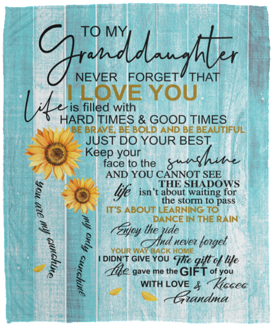 To My Granddaughter Sunflower Blanket | From Grandma