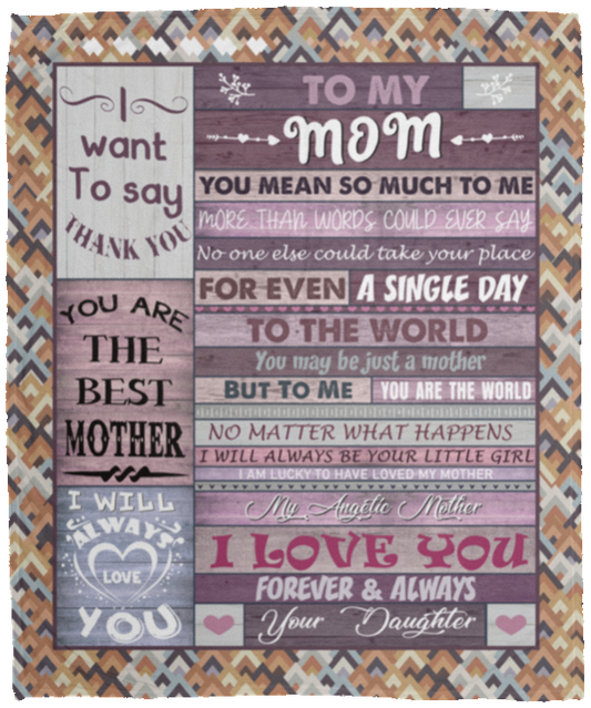 To My Mom Blanket | Gift For Mom From Daughter