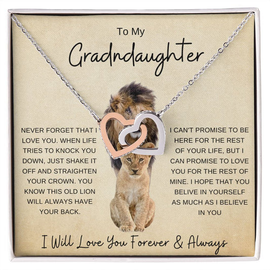 To My Granddaughter | Interlocking Hearts Necklace | Gift For Granddaughter
