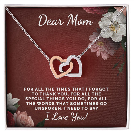 Dear Mom | Interlocking Hearts Necklace | Gift For Mom