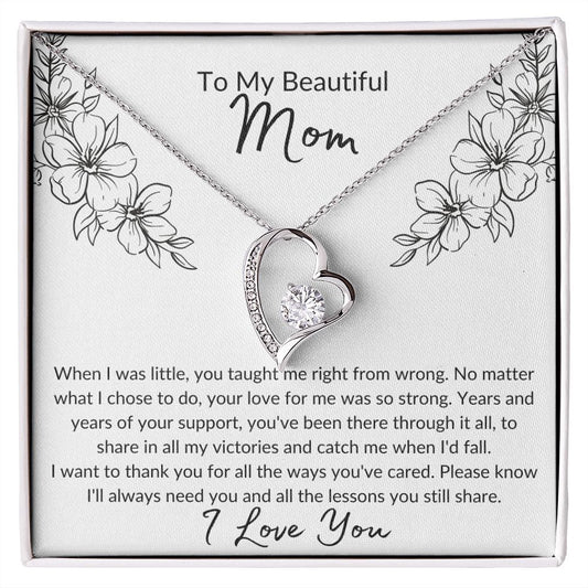 To My Beautiful Mom | Forever Love Necklace | Gift For Mom